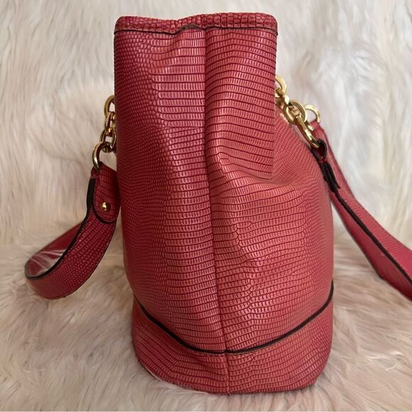 Liz Claiborne Purse Tote Pink Mauve Gold-tone Hardware 2 Handles - Picture 5 of 17